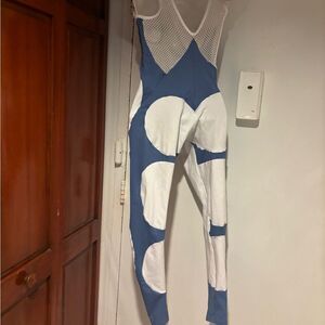 Dynamite colorblock Fitness Jumpsuit one piece catsuit cicle fishnet cleavage